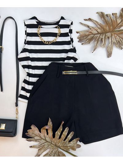 Short Alfaiataria Marrante Preto 