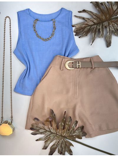 Short Alfaiataria Marrante Bege 