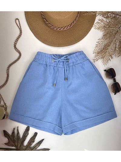 Short Boxer Linho Azul Céu 