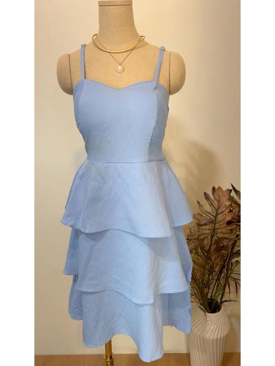 Vestido Curto Camadinhas Azul Bebê 