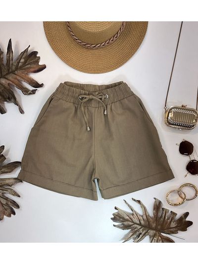 Short Boxer Linho Caqui 