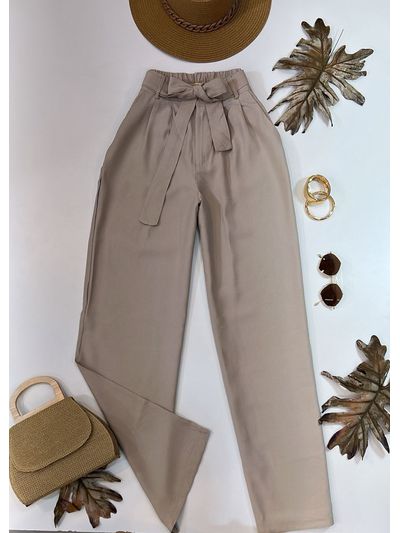 Calça Wide Alfaiataria Amarração Cru 