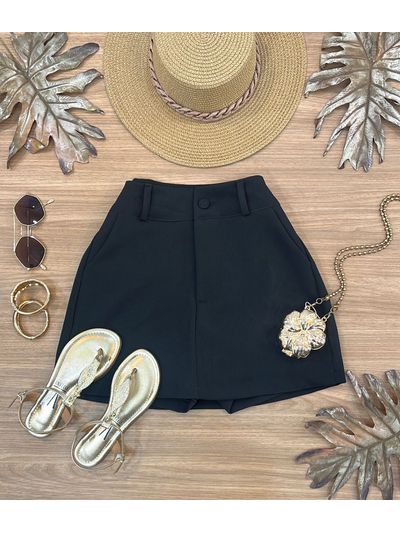 Short Saia Alfaiataria Preto