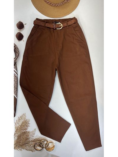 Calça Sarja Cenoura Aladim Marrom