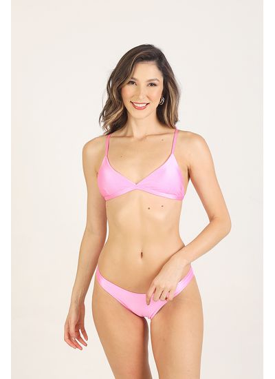 Biquini Asa Delta Canelado Pink ref 488 - Use Amazona