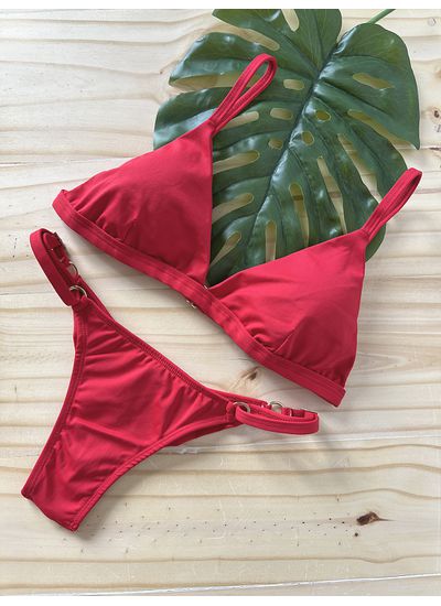Biquini Fio Dental com Top Fixo Vermelho 568 - Use Amazona