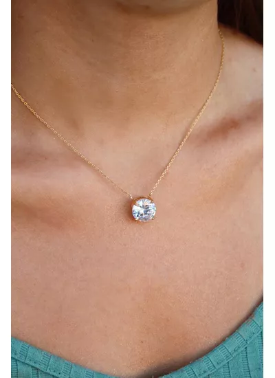 Colar Ponto de Luz Cristal em Banho de Ouro18K. - ... - Dillu Jóias