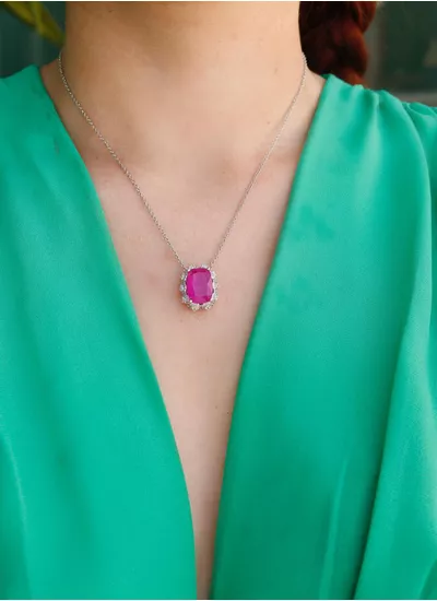Colar Oval Cravejados com Zircônia gota ao redor n... - Dillu Jóias