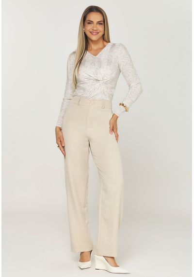 BLUSA TRICÔ EFEITO TORCIDO - 9804.OFF WHITE - RUDÉLY LOJA