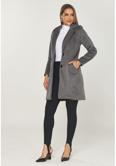 CASACO ALONGADO LÃ PREMIUM - 7431.CHUMBO - RUDÉLY LOJA