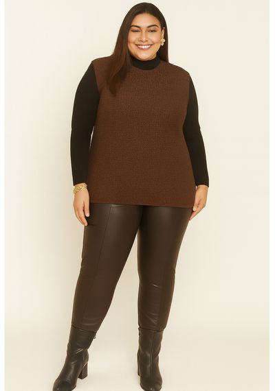 CALÇA CIRRÊ PLUS SIZE - 5442.MARROM - RUDÉLY LOJA