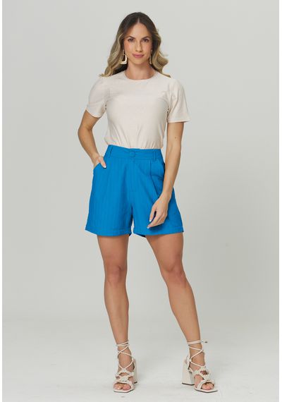 SHORT RISCA DE GIZ - 5378.AZUL TURQUESA - RUDÉLY LOJA