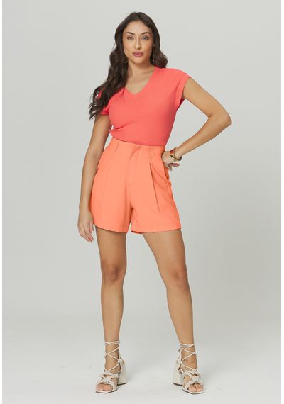 SHORT ALFAIATARIA VISCOSE - 5380.CORAL - RUDÉLY LOJA