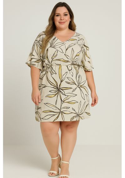 VESTIDO ESTAMPADO PLUS - 2705.005 - RUDÉLY LOJA