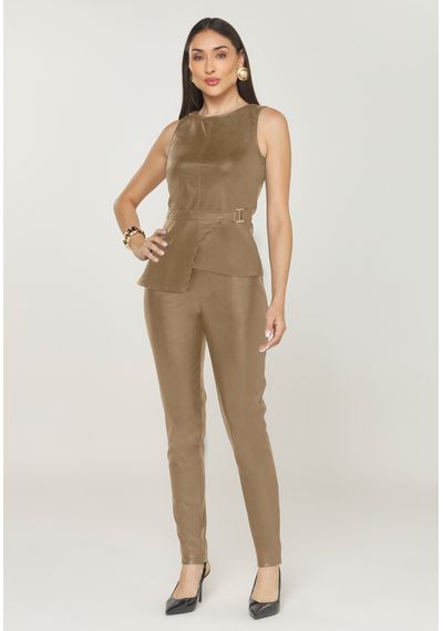 CALÇA PU BOLSO FACA - 5439.BEGE - RUDÉLY LOJA