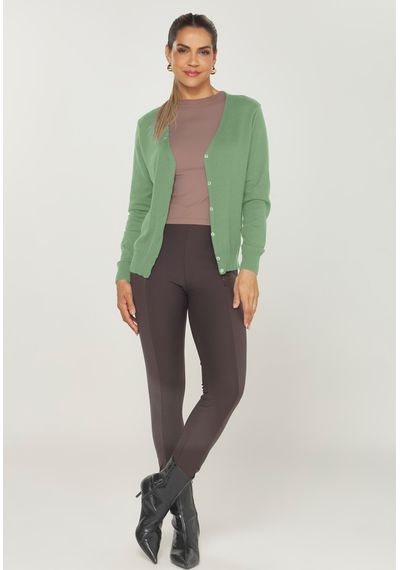 CARDIGÃ CLÁ. FEM. - 9153.VERDE CLARO - RUDÉLY LOJA