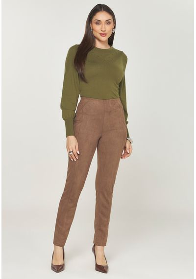 CALÇA SUEDE - 5431.MARROM CLARO - RUDÉLY LOJA