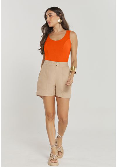 CROPPED CANELADO - 8530.TANGERINE - RUDÉLY LOJA