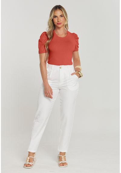 BLUSA CANELADA PRINCESA - 8618.FERRUGEM - RUDÉLY LOJA