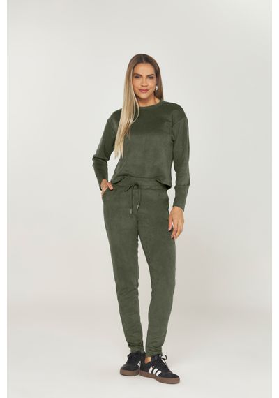 CONJUNTO SUEDE SARJA - 6537.VERDE MILITAR - RUDÉLY LOJA