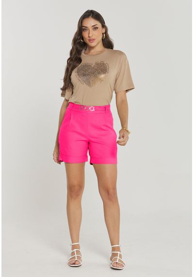 SHORT LINHO C/ ENFEITE - 5424.PINK - RUDÉLY LOJA