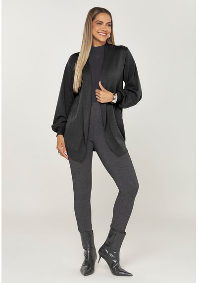 CARDIGÃ FUTURE MGA VOLUMOSA - 9859.PRETO - RUDÉLY LOJA