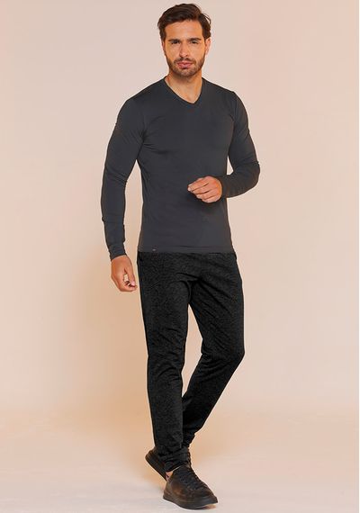 CALÇA MICRO THERMO MASC. - 6180.MESCLA PRETO - RUDÉLY LOJA