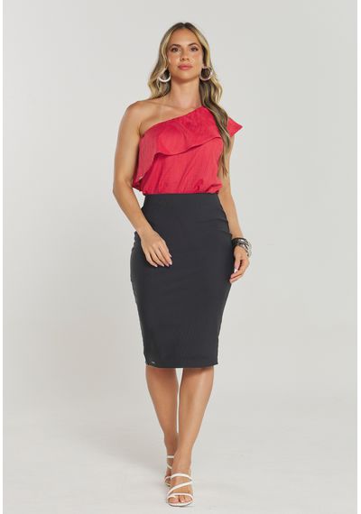 BLUSA OMBRO ÚNICO C/ BABADO - 8793.MELANCIA - RUDÉLY LOJA