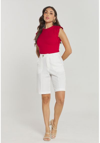 BLUSA CANELADA MANGA DUPLA - 8699.VERMELHO - RUDÉLY LOJA