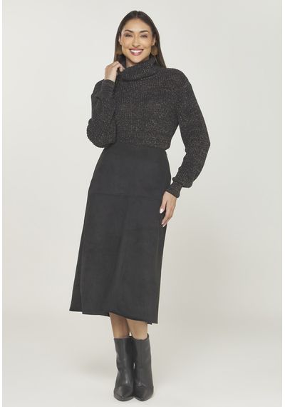 SAIA EVASÊ SUEDE - 2700.PRETO - RUDÉLY LOJA