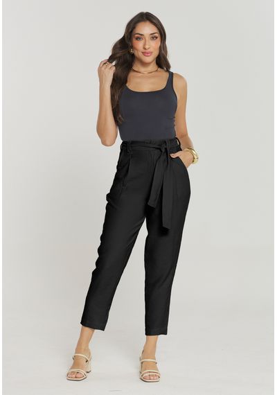 CALÇA VISCOSE C/ AMARRAÇÃO - 5411.PRETO - RUDÉLY LOJA