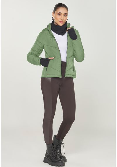 JAQUETA FEM. CAPUZ - 10003.VERDE - RUDÉLY LOJA