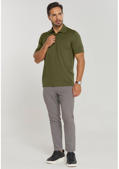POLO ALGODÃO PRIME - 3668.VERDE MILITAR - RUDÉLY LOJA