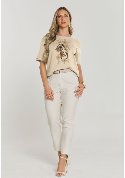 T-SHIRT TIGER - 8818.BEGE - RUDÉLY LOJA