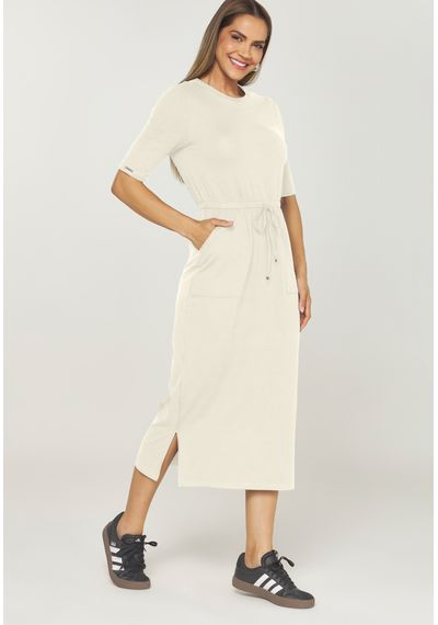 VESTIDO MOLETINHO - 2714.OFF WHITE - RUDÉLY LOJA