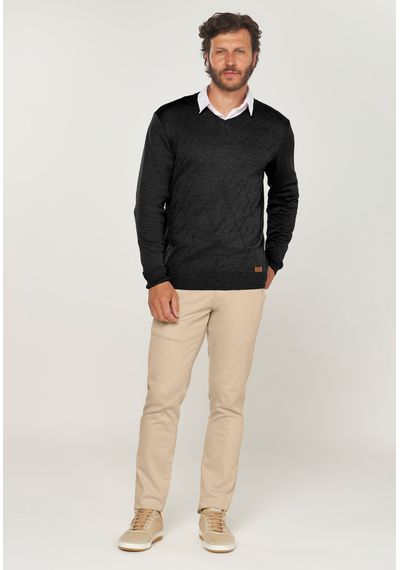 SUÉTER ARGYLE MASCULINO - 9871.PRETO - RUDÉLY LOJA