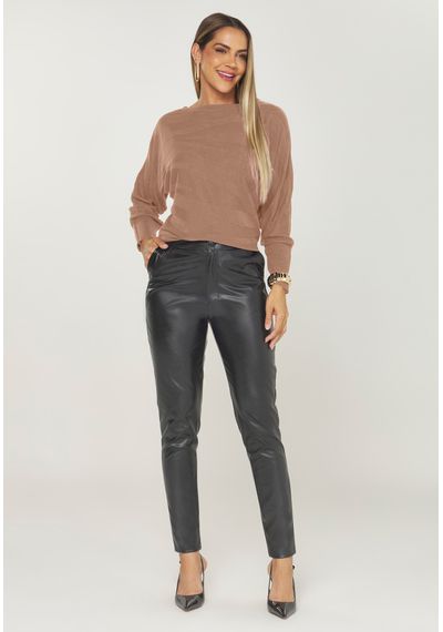 BLUSA TRICÔ JACQUARD - 9820.AREIA - RUDÉLY LOJA