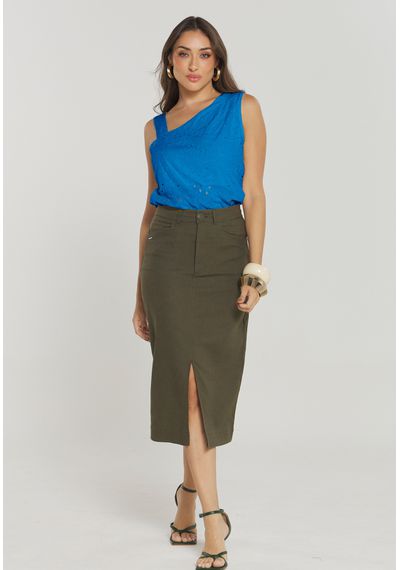 BLUSA ASSIMÉTRICA LAISE - 8803.AZUL - RUDÉLY LOJA
