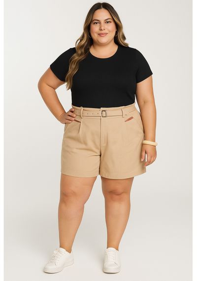 T-SHIRT CANELADA PLUS - 8800.PRETO - RUDÉLY LOJA