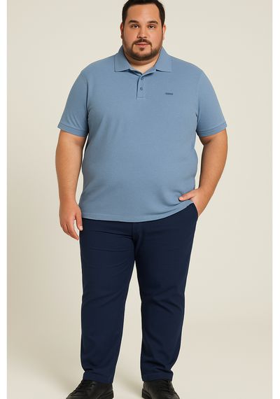 POLO PIQUET ESPECIAL - 3743.AZUL JEANS - RUDÉLY LOJA