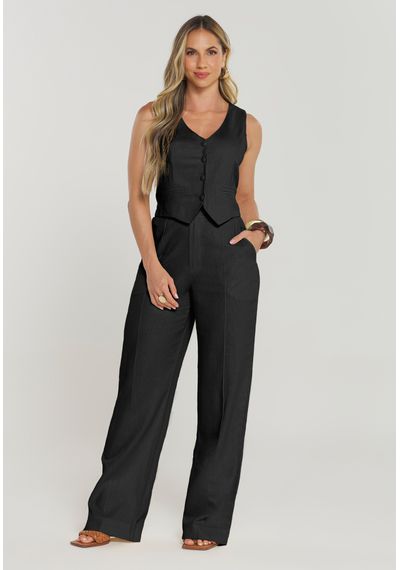CALÇA LINHO WIDE LEG - 5412.PRETO - RUDÉLY LOJA