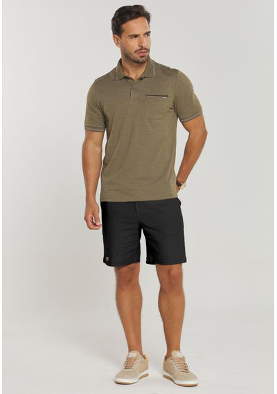 BERMUDA LINHO MASCULINA - 1307.PRETO - RUDÉLY LOJA