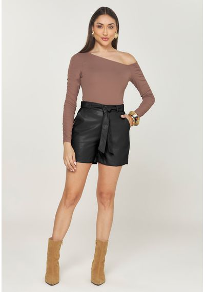 SHORT PU COM AMARRAÇÃO - 5441.PRETO - RUDÉLY LOJA