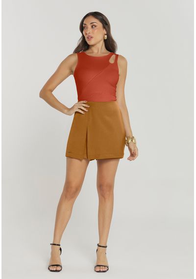 SHORTS SAIA ALFAIATARIA - 2200.CARAMELO - RUDÉLY LOJA