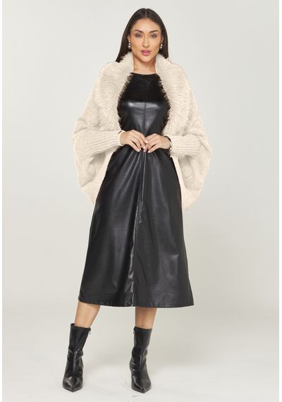 CASACO TRICÔ PELE - 9867.BEGE - RUDÉLY LOJA