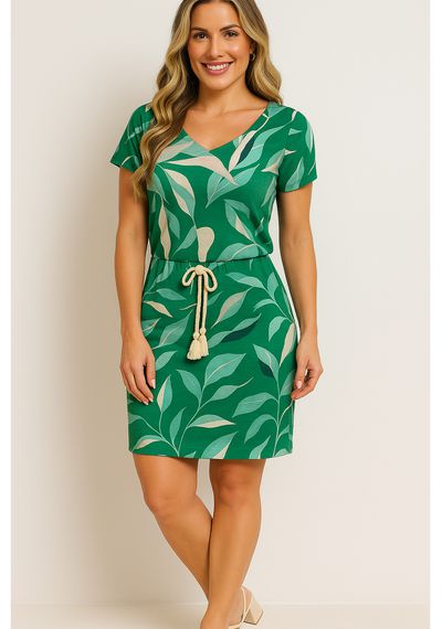 VESTIDO CURTO VISCO ESTAMPADA - 2653.002 - RUDÉLY LOJA