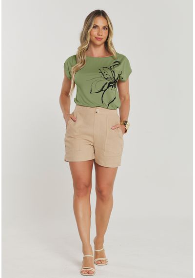T-SHIRT FLOWER - 8813.VERDE - RUDÉLY LOJA