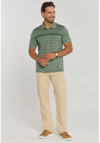 POLO MESCLA LISTRADA - 3740.VERDE - RUDÉLY LOJA