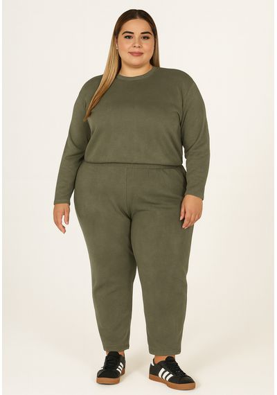 CALÇA JOGGER SUEDE PLUS - 5444.VERDE MILITAR - RUDÉLY LOJA
