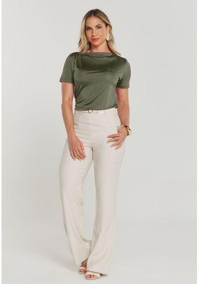 T-SHIRT RAYON PREGAS - 8828.VERDE MILITAR - RUDÉLY LOJA